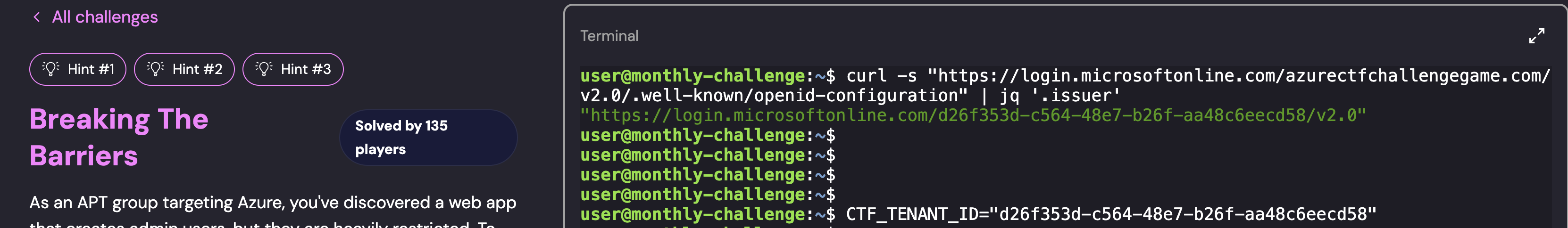 Obtaining target tenant ID
