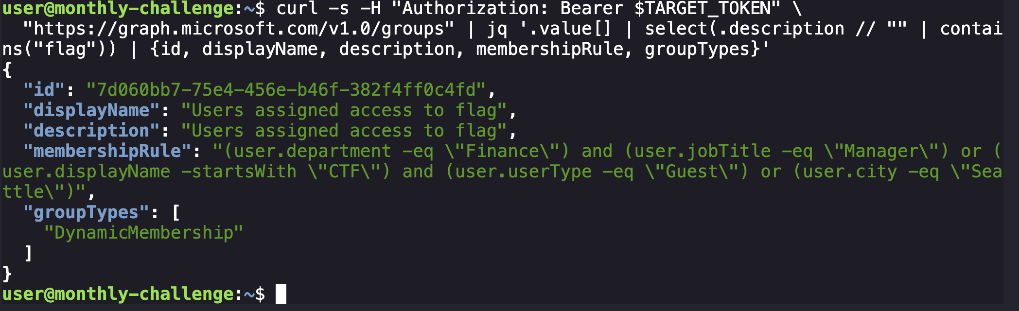 Finding the flag group
