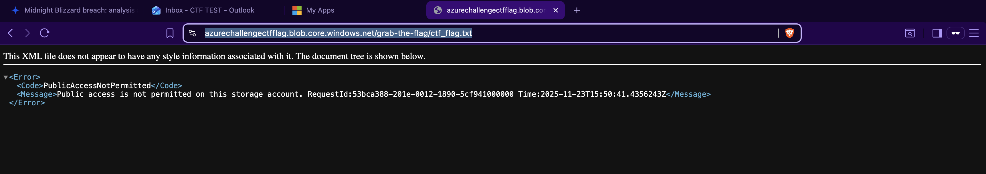 Public access denied error
