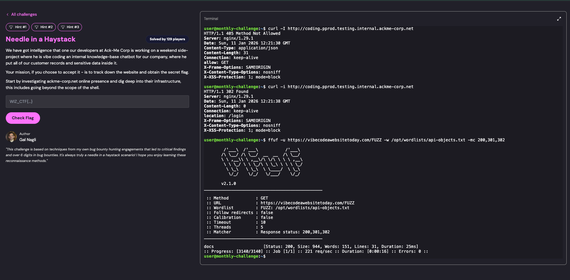 ffuf discovering /docs endpoint