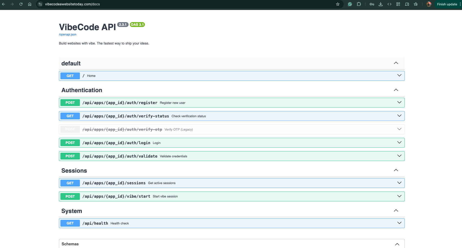 API docs showing app_id requirement